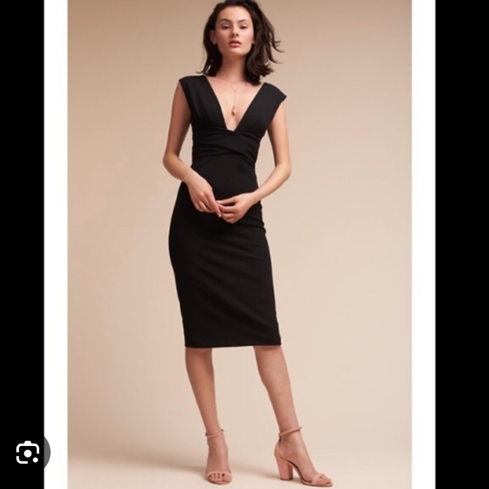 BHLDN Black Danica Midi Dress -NWOT